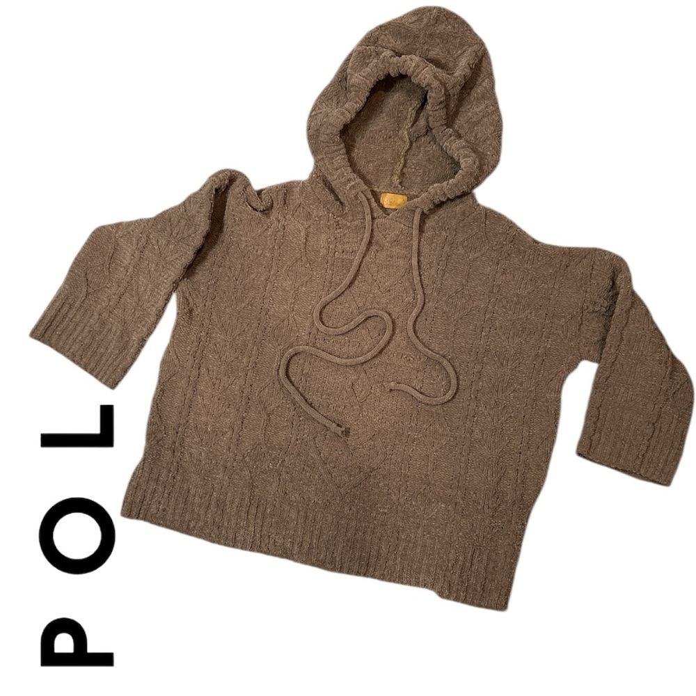 POL Women’s Chenille Oversized Brown Hoodie - Size S